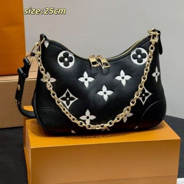 Light luxury fashion makeup bag designer vintage cow horn bag single shoulder chain vintage flower bags crossbody commuting bags