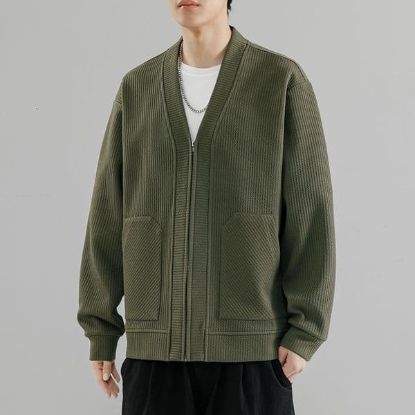 2025 Designer Jacket Autumn Winter New Korean Style Light Mature Jacket For Men Loose Simple Design High-end Niche Knitted Sweater Coat
