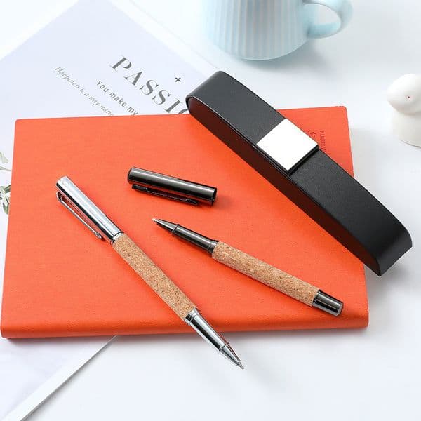 Wholesale creative cork signature pen business conference advertisement office neutral pen student teacher gift pen
