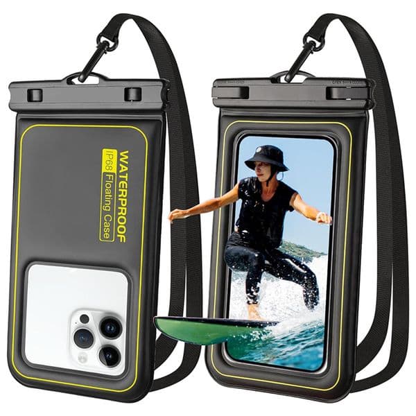 Floating Airbag IP68 Waterproof Phone Case Touch Screen 30m/100ft Scuba Dive Protective Pouch up to 7.5'' Dry Bag With Lanyard For iPhone 17 16 15 14 13 Pro Max Samsung S25