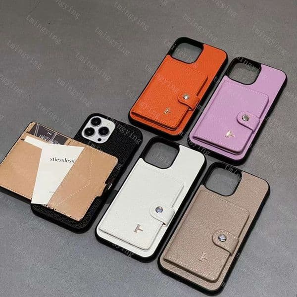Designer Leather Wallet Phone Cases For iPhone 17 Pro Max Air 16 ProMax 15 Plus 14 13 12 11 Fashion Back Cover Case Card Holder Pocket Purse Luxury Shell