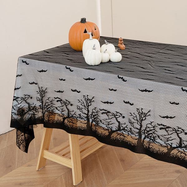 Halloween lace tablecloths, fabric placemats, holiday party photo decorations UW6D01