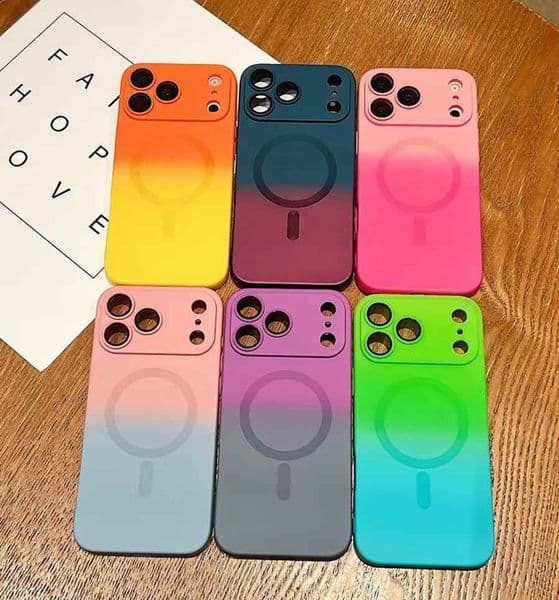 Gradient Magnetic Wireless Charging Cases For Iphone 17 Air 16E 16 Plus 15 14 Pro Max 13 12 11 Luxury Camera Lens Protectors Fine Hole Soft TPU Magnet Phone