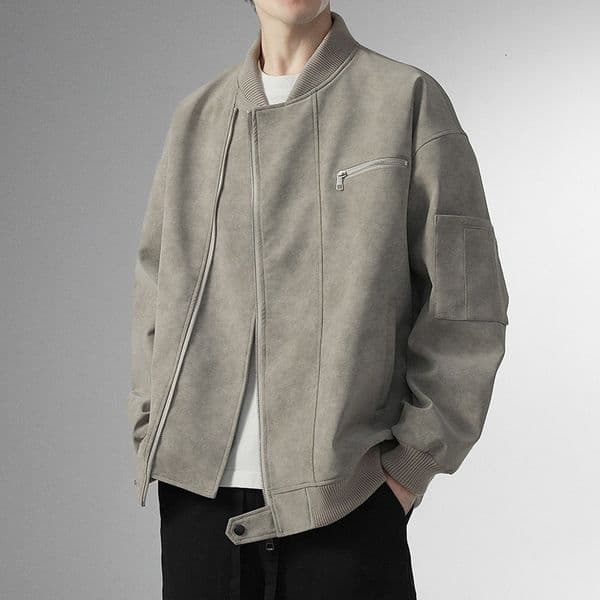 High-quality Heavyweight American Style Leather Jacket Men's Autumn Designer Jacket Winter Premium Feel Baseball Jacket Men's Top Trendy Brand