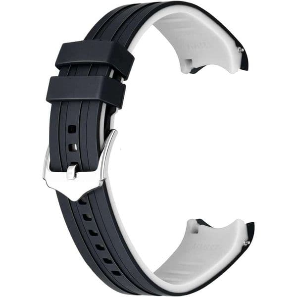 20mm 22mm Silicone Universal Band Curved End Two Colors Black White Green Blue Orange Red Gray Rubber Quick Release Watch Strap for Men Women