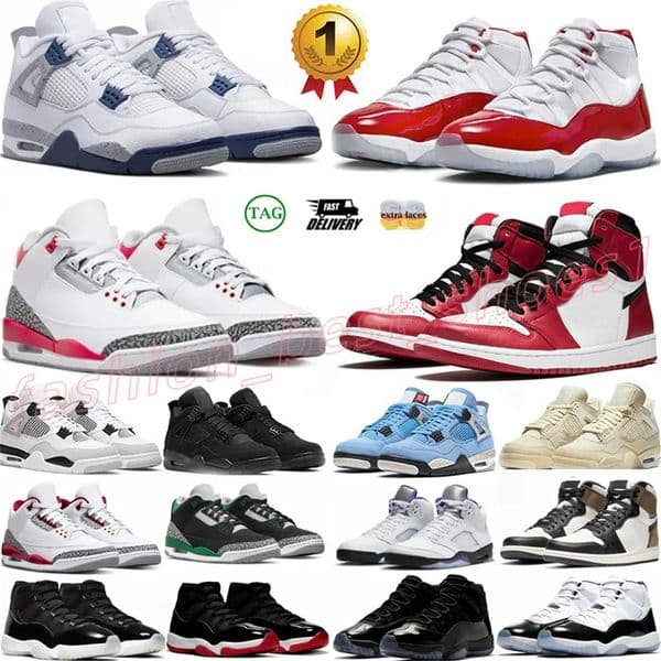 Basketball Shoes 3s 4s 11s 1s men women Military navy Red Thunder Sail Black Cat Infrared Fire red Dark Iris Recer blue Crimson Bliss cherry Cool Grey outdoor sneakers