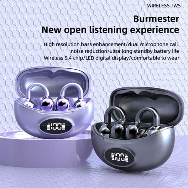 New Private-Mold Wireless Bluetooth Clip-On Earphones: Ultra-Long Battery Life, Noise Cancellation, Sports-Ready