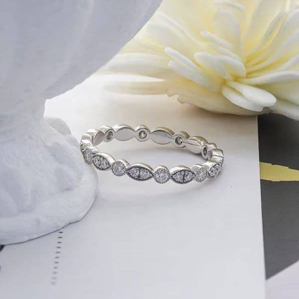 10k 14k VVS Engagement Ring Bands Synthetic Moissanite Diamond Wedding Ring