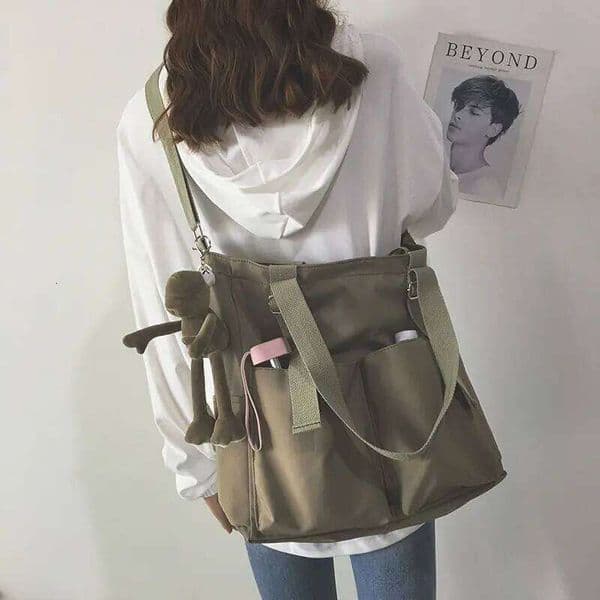 Waterproof Capacity Canvas Female Messenger Korean Student Haruku Japanese One-Shoulder Large Tote Bag