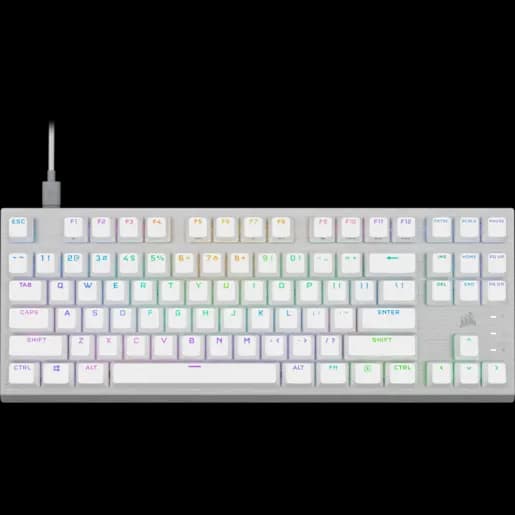 K60 PRO TKL RGB Tenkeyless Optical-Mechanical Gaming Keyboard - CORSAIR OPX Switch - White (Revival Series)