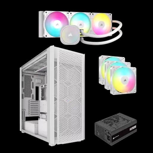 CORSAIR 9000D Airflow TG White All-in-One Bundle