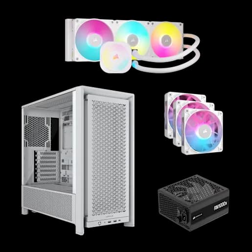 CORSAIR FRAME 4000D White All-in-One Bundle