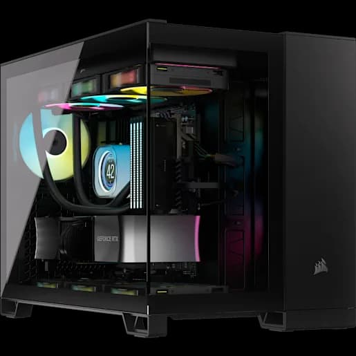CORSAIR Case per PC Micro-ATX a doppia camera iCUE LINK 2500X RGB - Nero