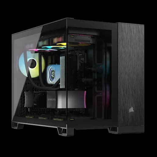 Case per PC Micro-ATX a doppia camera CORSAIR 2500X - Alluminio nero/ossidiana