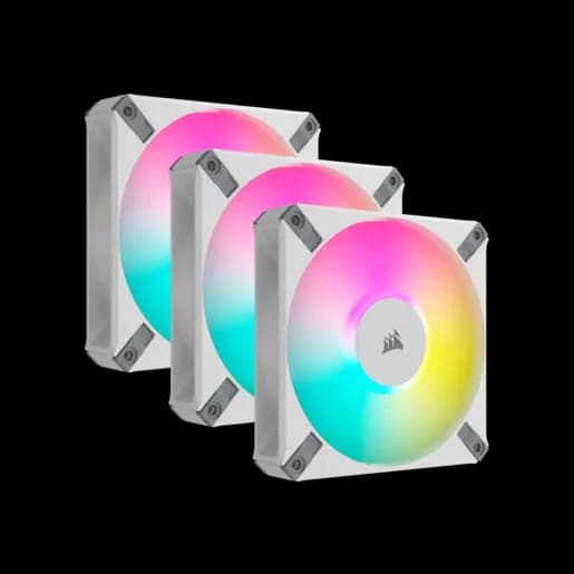 CORSAIR iCUE AF120 RGB ELITE 120mm PWM Triple Fan Kit - White (Revival Series)