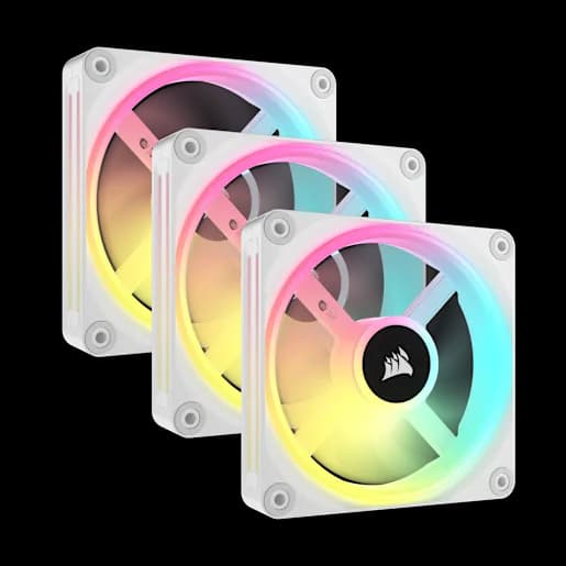 CORSAIR iCUE LINK QX120 RGB 120mm PWM PC Fans Starter Kit with iCUE LINK System Hub - White (Revival Series)