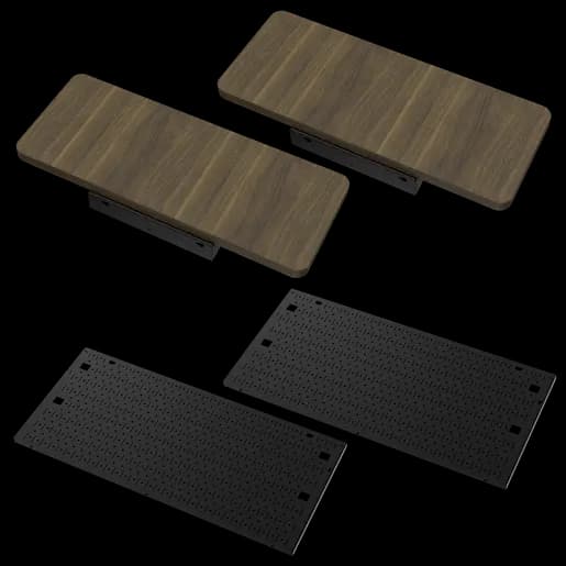 CORSAIR Bureau Platform:6 - Extensions de bureau et kit de panneaux perforés latéraux, bois, teinte foncée