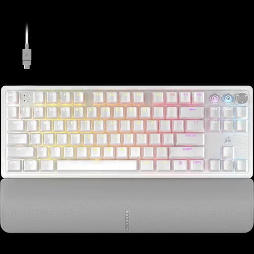 CORSAIR Clavier gaming programmable à effet Hall hautes performances K70 PRO TKL avec déclenchement rapide - Blanc