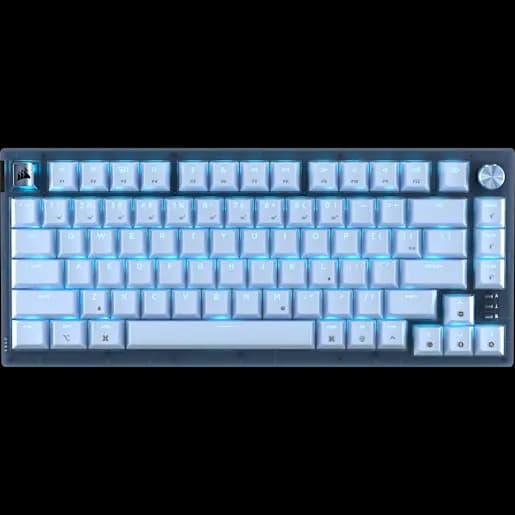CORSAIR K65 PLUS 75% RGB Mechanical Gaming Keyboard – Glacier Blue