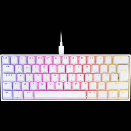 CORSAIR K65 RGB MINI 60% Mechanical Gaming Keyboard - CHERRY MX Red (UK) - White