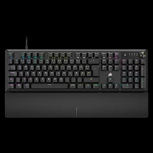 CORSAIR K70 CORE RGB mechanische Gaming-Tastatur mit Handballenauflage – Schwarz (DE)