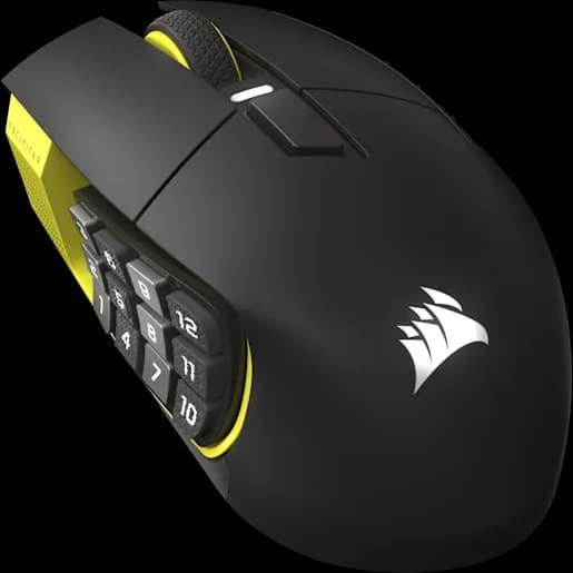 CORSAIR SCIMITAR ELITE WIRELESS SE MMO Mouse gaming – Bianco e giallo