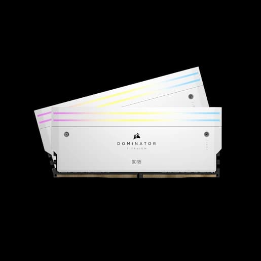 CORSAIR Kit di memoria DDR5 DRAM DOMINATOR TITANIUM RGB 64 GB (2x32 GB) 6000 MT/s CL30 Intel XMP – White