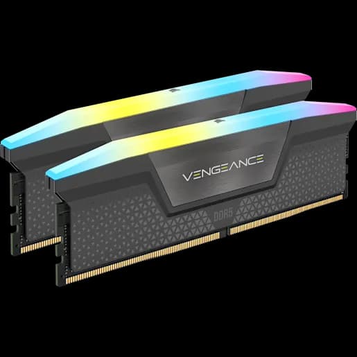 CORSAIR VENGEANCE RGB 32GB (2x16GB) DDR5 DRAM Up To 5600MT/S CL40 Memory Kit - GREY