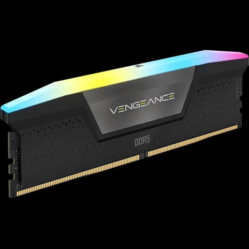 CORSAIR VENGEANCE® RGB 16GB (1x16GB) DDR5 DRAM Up To 5200MT/s CL40 Memory Kit - Black
