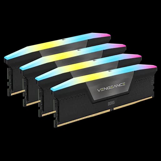 CORSAIR VENGEANCE® RGB 64GB (4x16GB) DDR5 DRAM Up To 6000MT/s CL36 Memory Kit - Black