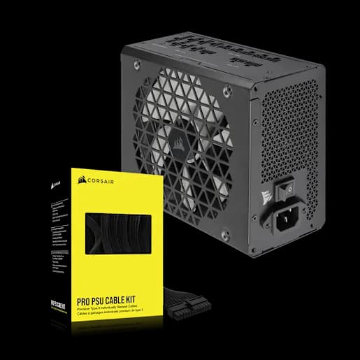 CORSAIR RM1000x Shift (UK) with Premium Sleeved Type-5 Pro Cables Kit - Black