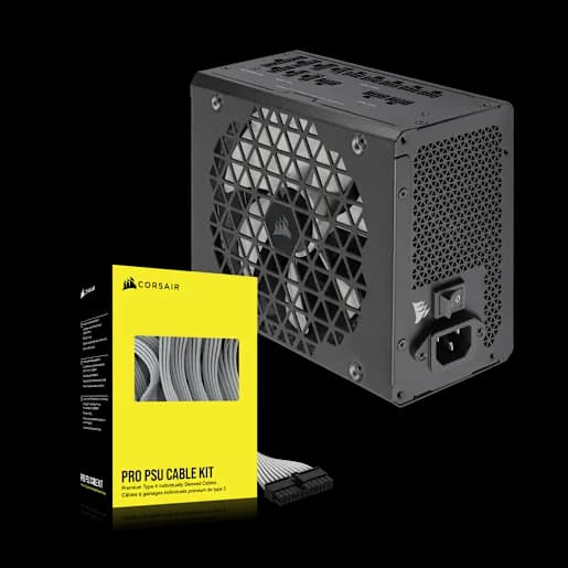 CORSAIR RM1000x Shift with Premium Sleeved Type-5 Pro Cables Kit - White