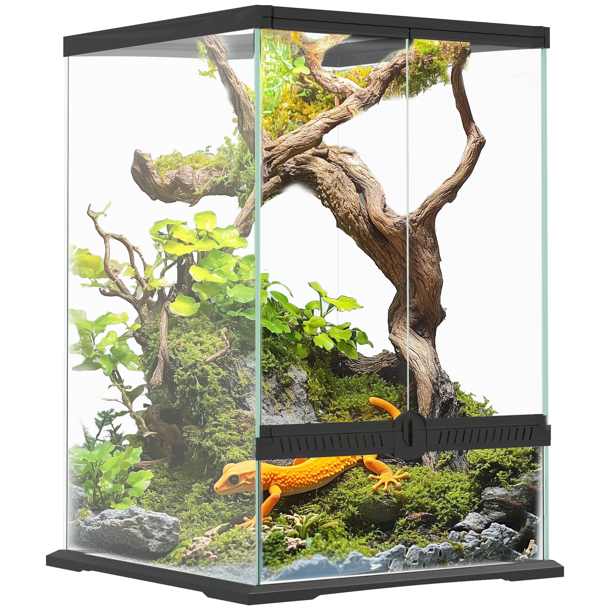 PawHut 40L Vivarium for Lizards Frogs Snakes Turtles Tortoises w/ Anti Escape Design, Ventilation | Aosom UK