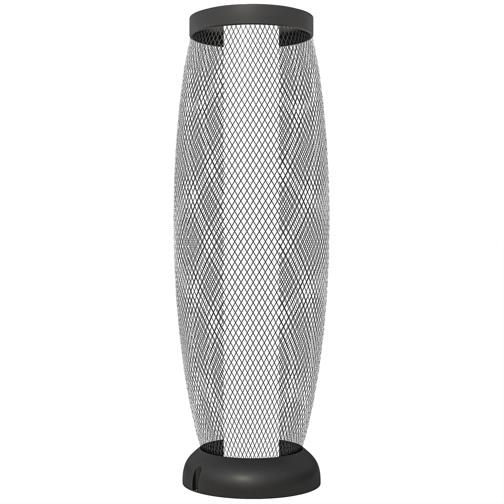 Outsunny Garden Solar Lamp, 71.5 cm Tall Metal Floor Lamp, Auto On/Off LED Solar Garden Light with Metal Wire Shade, IP44 for Outdoor, Porch, Pathway, Terrace, Black