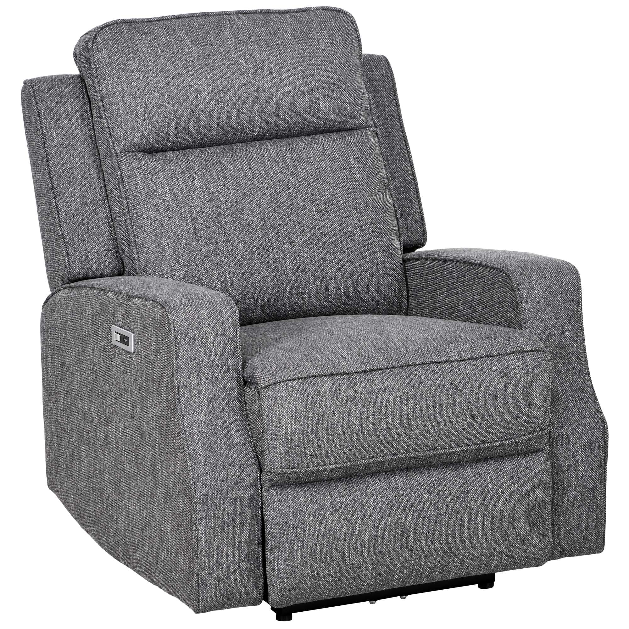 HOMCOM 150° Electric Reclining Chair, Armchair with Adjustable Leg Rest, USB Port, Charcoal Grey | Aosom UK