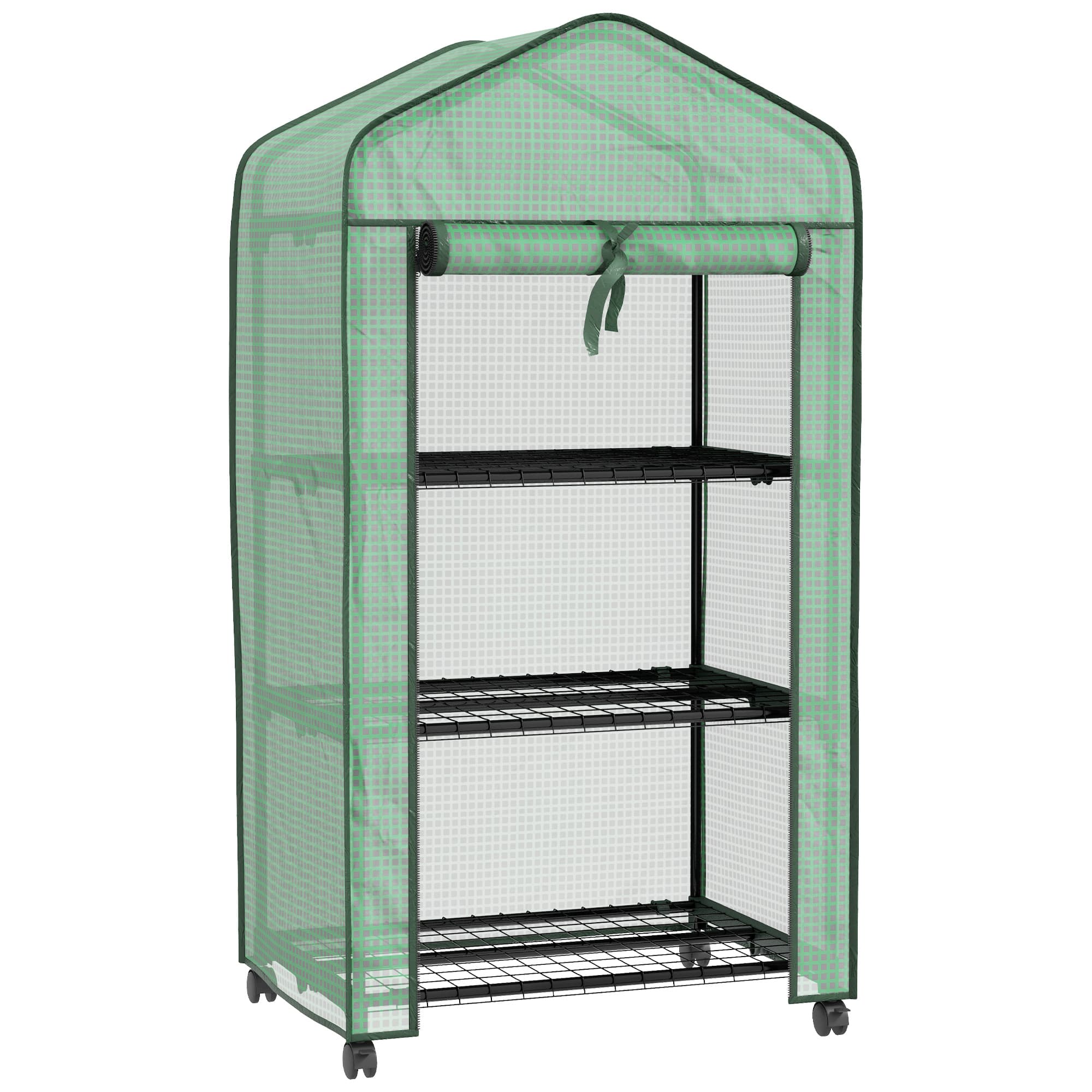 Outsunny Three-Tier Mini Greenhouse - Green | Aosom UK