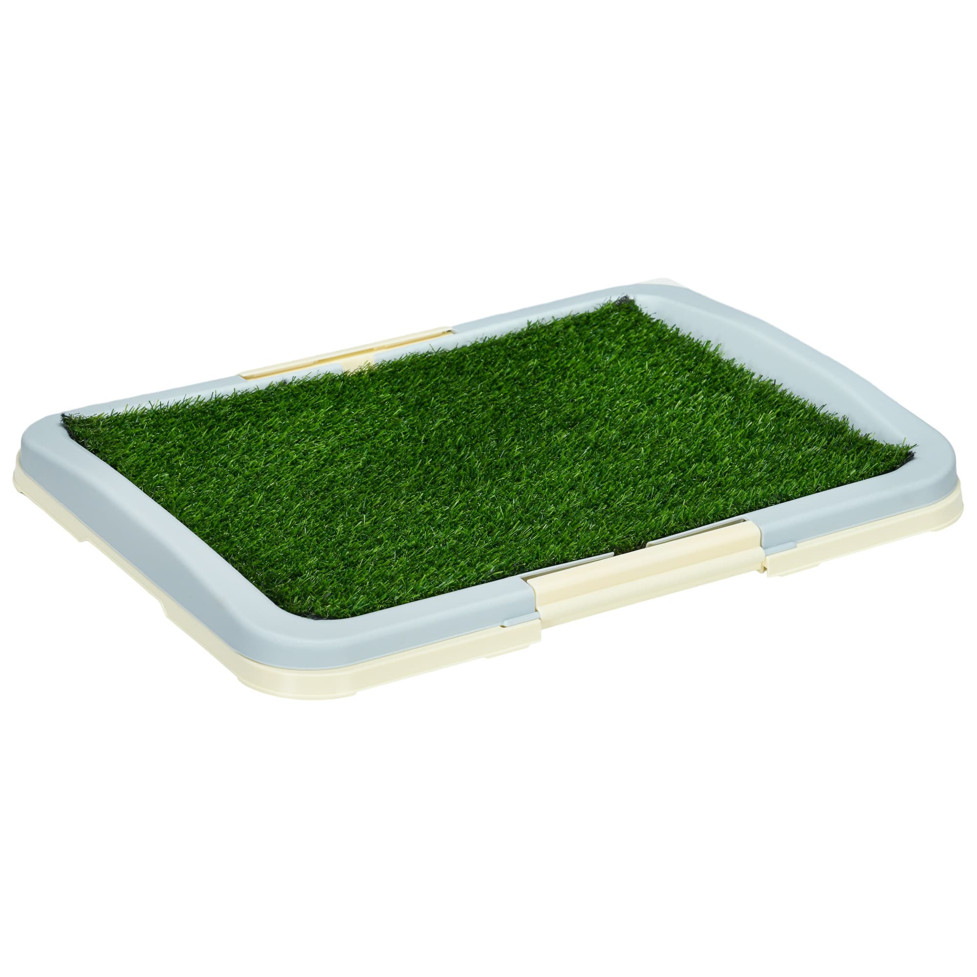 PawHut Portable Indoor Puppy Toilet Training Pad with Synthetic Grass, Leakproof Tray, 63 x 48.5cm
