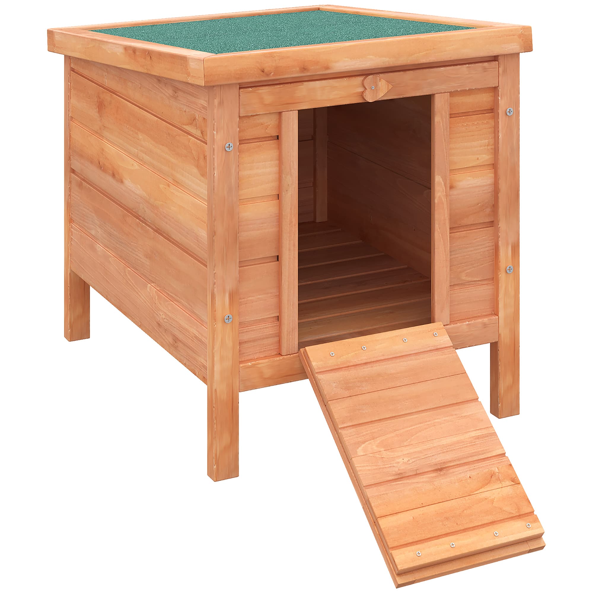 PawHut Wooden Rabbit Hutch Bunny Puppy Cage Guinea Pig Hide House Pet Habitat Small Animals Ferret 51 x 42 x 43 cm, Natural | Aosom UK