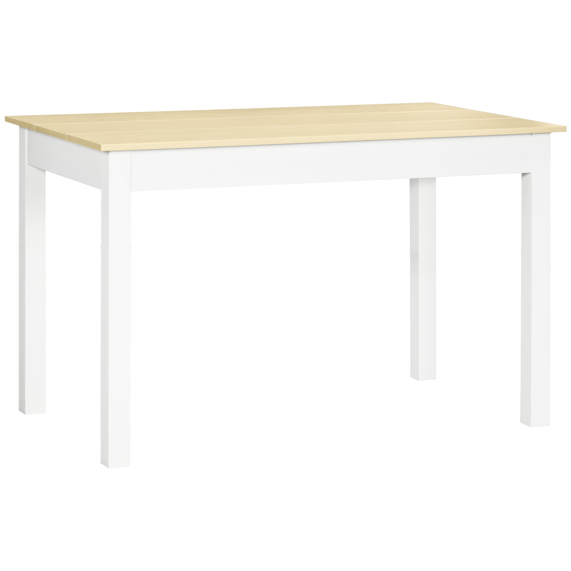 HOMCOM Dining Table for 4 to 6, Modern Kitchen Table with Wood Effect Tabletop, Thick Legs, 120cm, Oak Wood Grain | Aosom UK