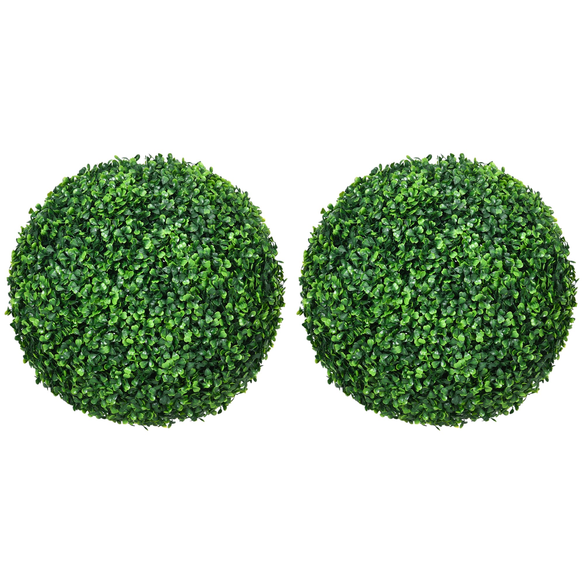 HOMCOM Set of 2 Artificial Topiary Balls, 40cm Faux Boxwood Balls, Hanging Decoration for Home, Indoor, Outdoor, Green | Aosom UK