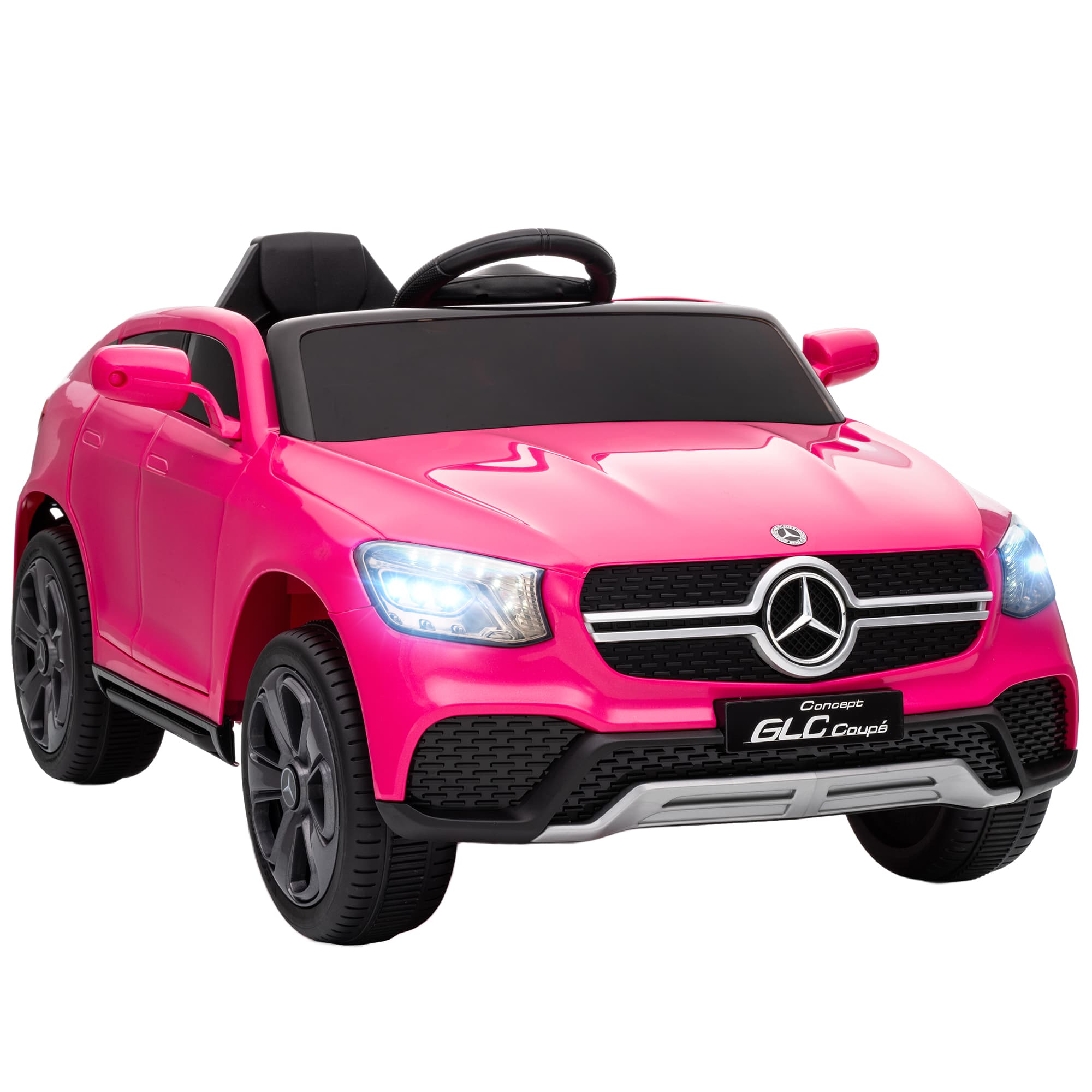 AIYAPLAY Mercedes-Benz GLC Licensed Kids Electric Ride On Car with Parental Remote, Soft Start, MP3 & LED Lights, Pink | Aosom UK