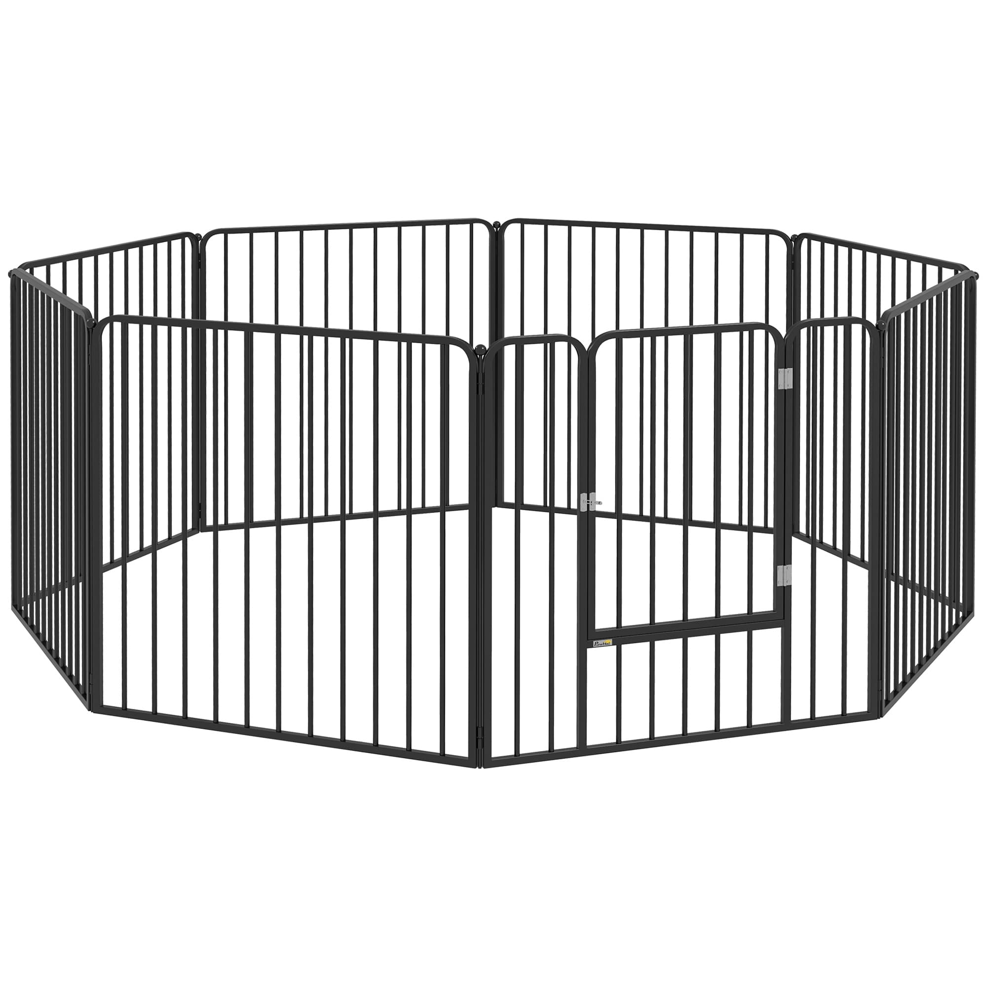 PawHut 8 Panels Heavy Duty Dog Pen, 80cm Height Pet Playpen for Indoor Outdoor, Small and Medium Dogs