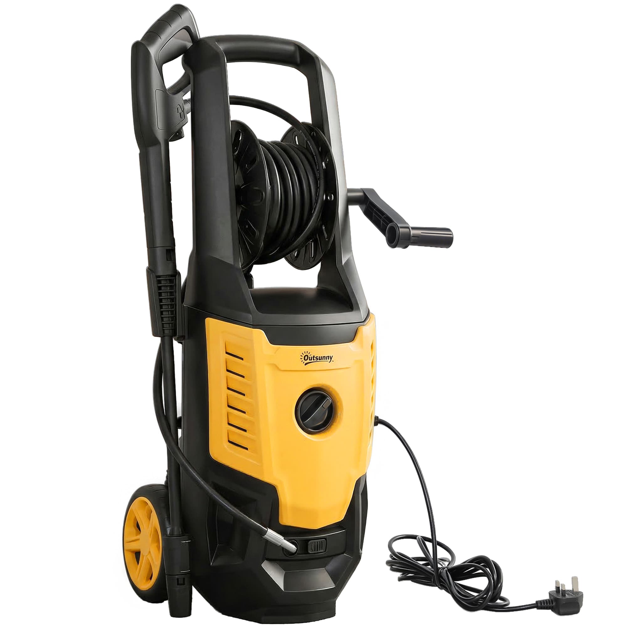 Outsunny 2200W High Pressure Washer, 170 Bar Pressure Washer with Adjustable Nozzle and 6M Hose, 33 x 31.5 x 80.5 cm, Yellow