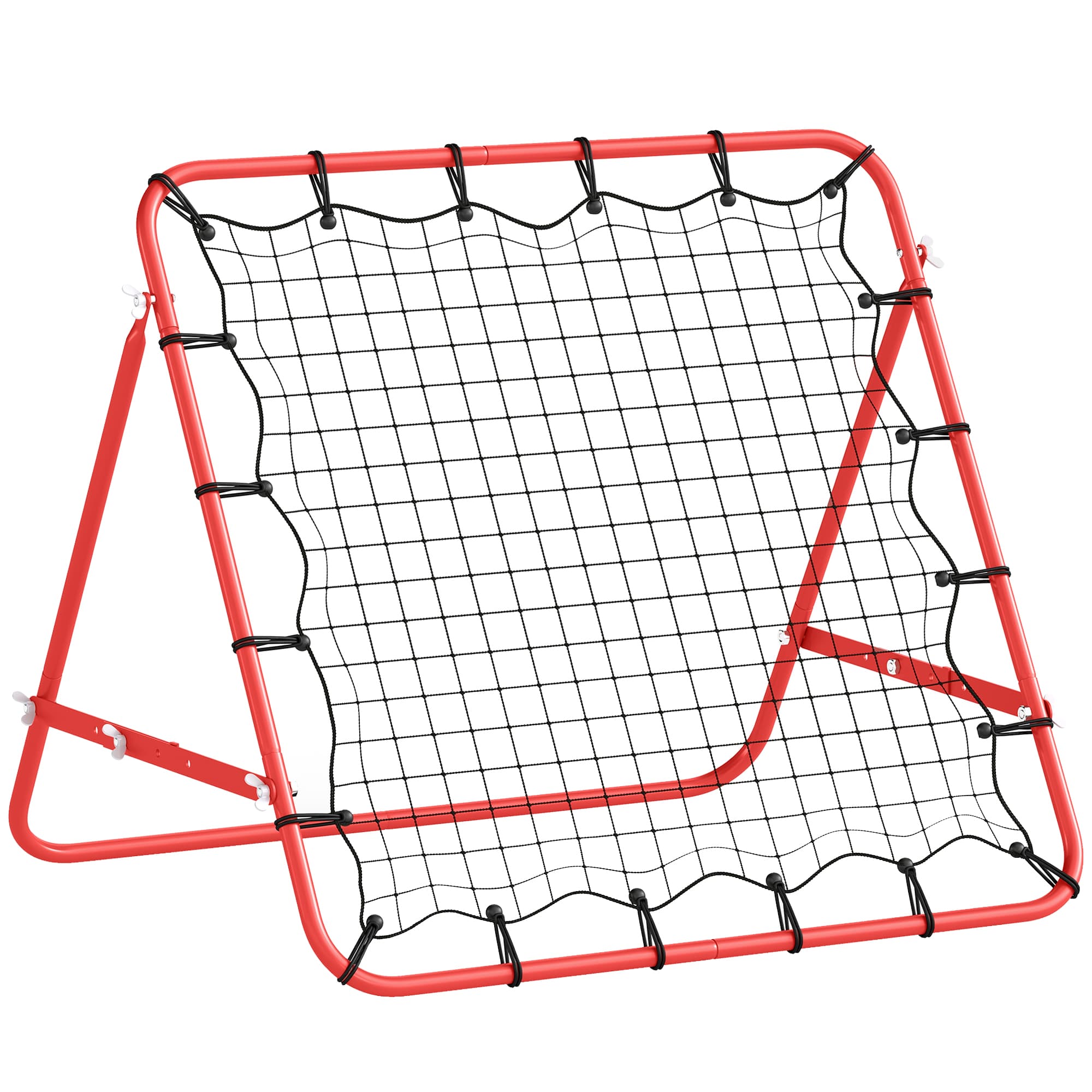HOMCOM Rebounder Net W/PE Mesh Metal Tube, 96W x 80D x 96Hcm- Red and Black | Aosom UK