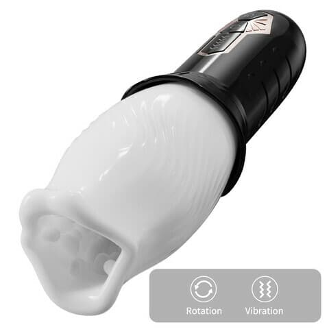 【Upgraded Edition】Monica - Rotating Vibrating Oral Masturbator 5-Speed Rotation + 10-Frequency Vibration Detachable IPX7
