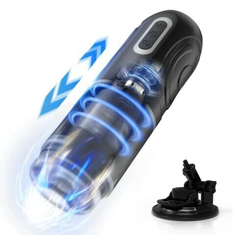 Chainsaw - Thrusting Rotation Masturbator with Suction Base Best Male Masturbators