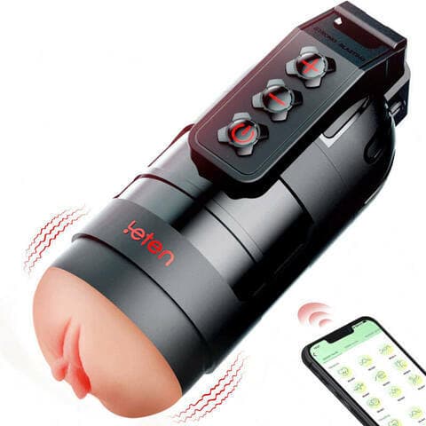 LETEN Thunder 10 Vibrating Masturbator and Pussy Pockets 2 in 1 APP Control Blowjob Machine