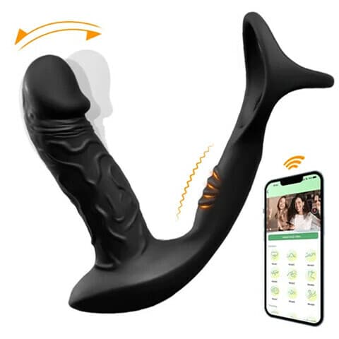 Bestvibe 9 Wiggling Vibrating App Control Anal Vibrator With Cock Ring