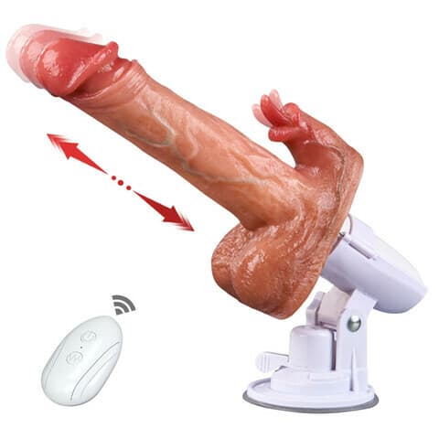 Sex Machine 90° Automatic Adjustable 8 Thrusting Vibrating Licking Dildos Vibrator