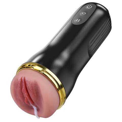 Captain - 5-Mode Suction 10-Pattern Vibration Simulated Vagina Male Masturbator Waterproof USB-Rech